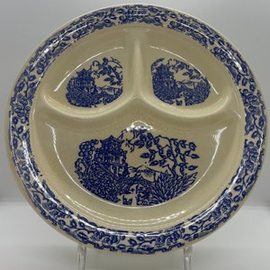 Vintage Empress Ivory Universal Cambridge Divide Section Plate (blue/white)