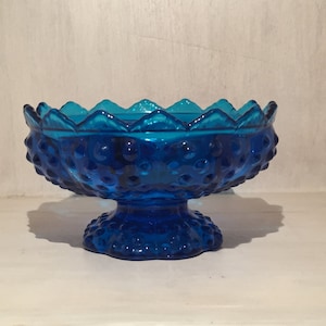 Vintage Fenton Hobnail Glass — Candle Holder in Colonial Blue