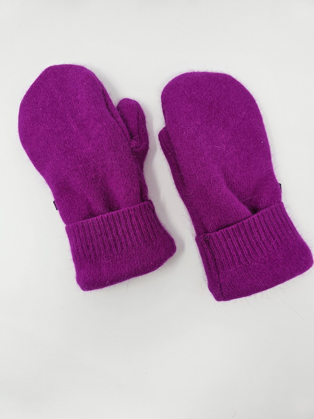 Fuchsia, Wool Mittens. Made From Recycled Sweaters. Etsy