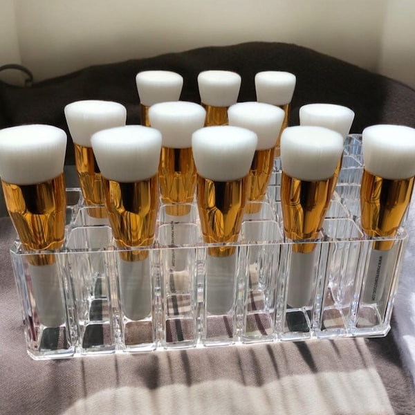 27-section acrylic lipstick organizers/brushes holder