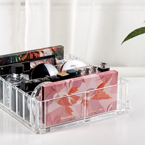 Makeup Acrylic Organizer Vanity or Drawer - adjustable shelves