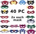 40-pc Super hero Mask Set for Kids, Birthday Party DIY Children 
