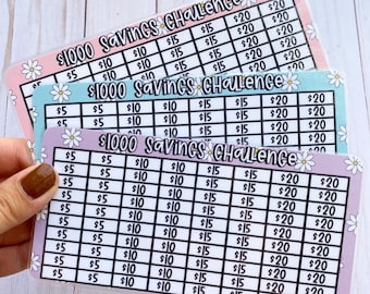 TRACKERS ONLY Savings Challenge | Laminated Savings Challenge Tracker |