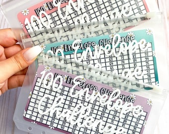 100 Envelope Challenge: Ombré Laminated Reusable Savings Tracker and Zipper Envelope