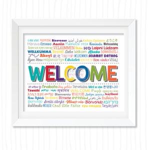 Welcome Sign, Office Wall Art, Classroom Decor, Inclusive Welcome, Welcome Poster, Multicultural Welcome, Multi-Language Printable Welcome