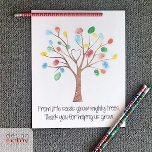 DIY Fingerabdruck Baum - Fingerabdruck Baum - Daumenabdrücke Baum - Fingerabdruck Kunst - Druckbares Vorschulgeschenk - Baum zum Fingerabdruck