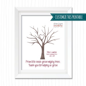 Customizable Student Fingerprint Tree Printable Thumbprints Tree Classroom Fingerprint Tree Printable Personalized Fingerprint Tree