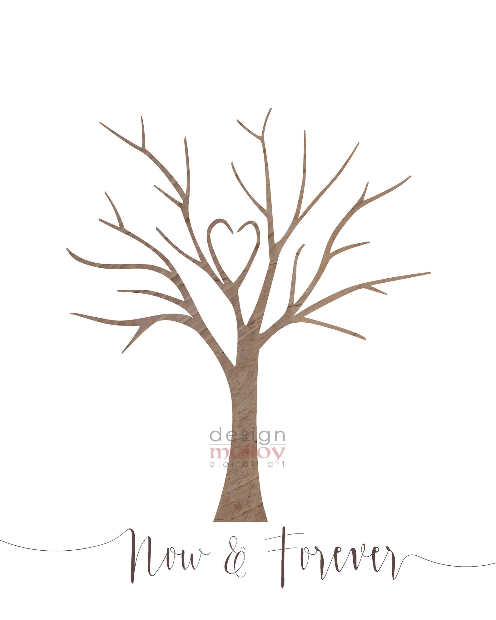 Fingerprint Tree Wedding Guest Book Now and Forever Thumbprint Etsy