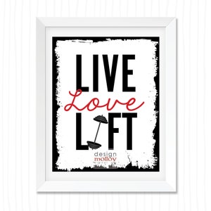 Live Love Lift - Printable Wall Art, Fitness Art Poster, Instant Download, Fitness Quote, Weight Lifting Poster, Gym Wall Art, Motivational