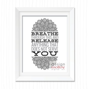 Relaxation Quote - Yoga Art - Yoga Studio Decor - Yoga Quote - Digital Art Download - Printable Yoga Art - Yoga Sayings - Mandala Printable