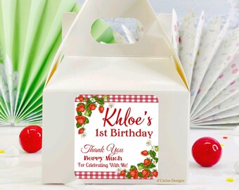 Strawberry Labels, Strawberry Birthday Labels Berry, Sweet 1st Birthday First Label, Berry First Birthday Labels