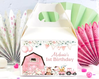 Farm Birthday Favors, Farm Birthday Boxes Labels, Farm Party Favors , Barnyard Party Labels, Farm Theme Goodie Boxes Labels