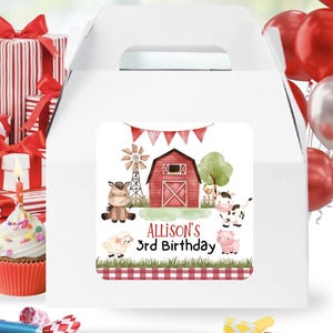 Farm Animals Favors Labels, Farm Thank You Labels, Farm Animals Favors Stickers, Farm Birty Labels, Barnyard Party Stickers