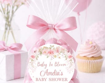 Baby In Bloom Baby Shower Labels, Baby In Bloom Baby Shower Favors Labels, Wild Flower Baby Shower Labels, Wild Flowers Favors Labels