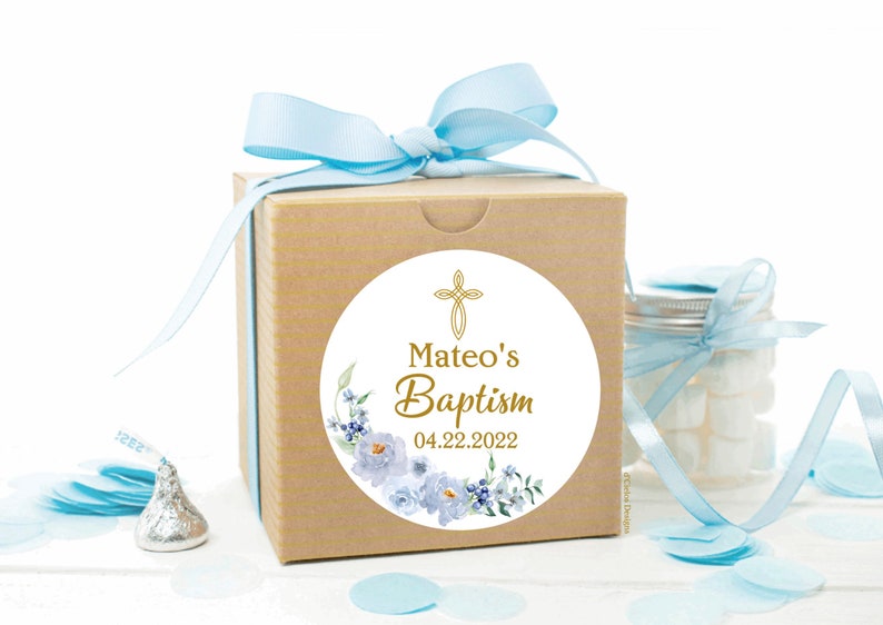Baptism Labels Christening Labels First Communion favors image 1