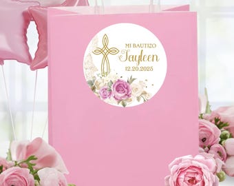 Baptism Favors Labels, Christening Favors Labels, First  Communion Favors Labels, Calcomanía Bautizo