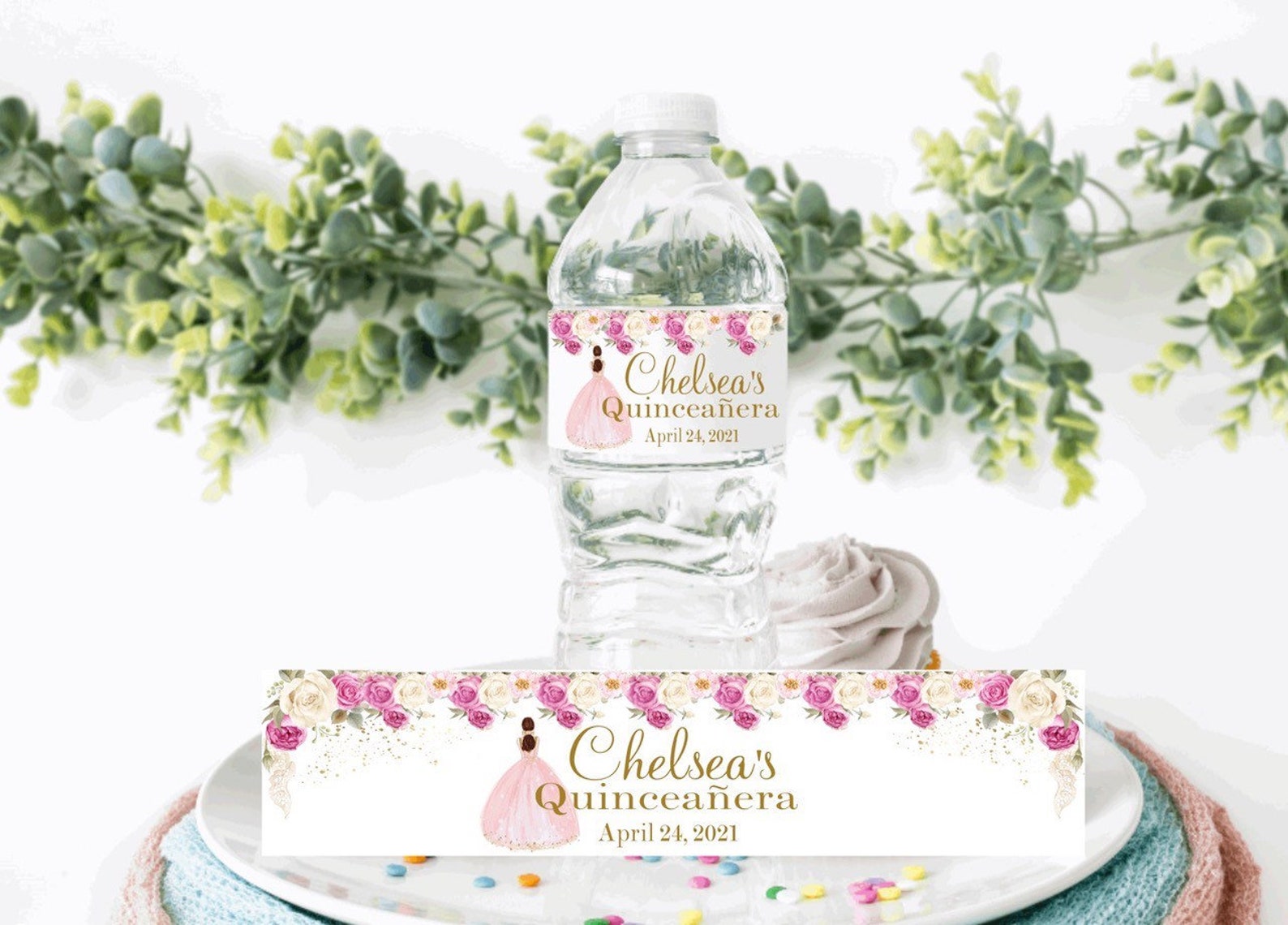Quinceañera Water Bottle Labels Quinceañera Labels Sweet 16 Etsy