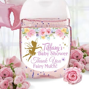 Etiquetas para baby shower de hadas, etiquetas para recuerdos de hadas, etiquetas para desinfectantes de manos de hadas, baby shower de hadas