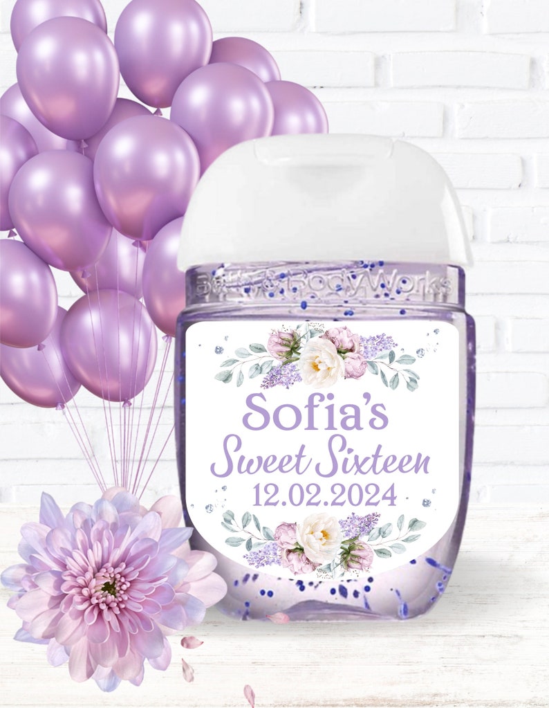 Sweet 16 Labels, Quinceañera Labels, Quince Sanitizer Labels, Sweet 16 ...