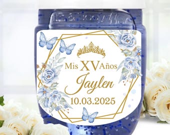Quinceañera Labels, Quinceañera Sticker, Sweet 16 Birthday Labels, Sweet 16 Favors Labels, Quinceañera Favors Labels, Mis Quince Calcomanía