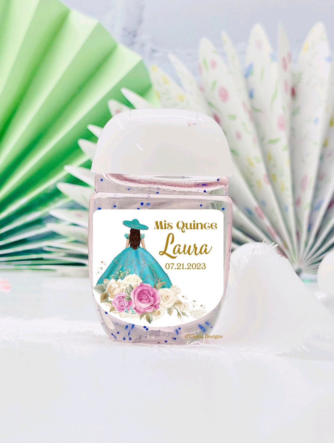 Sweet 16 Labels, Quinceañera Labels, Quinceañera Sanitizer Labels