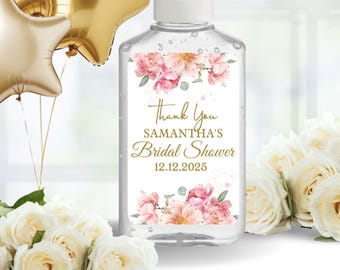 Bridal Shower Hands Sanitizers Labels,  Bridal Shower Labels, Bachelorette Shower Labels