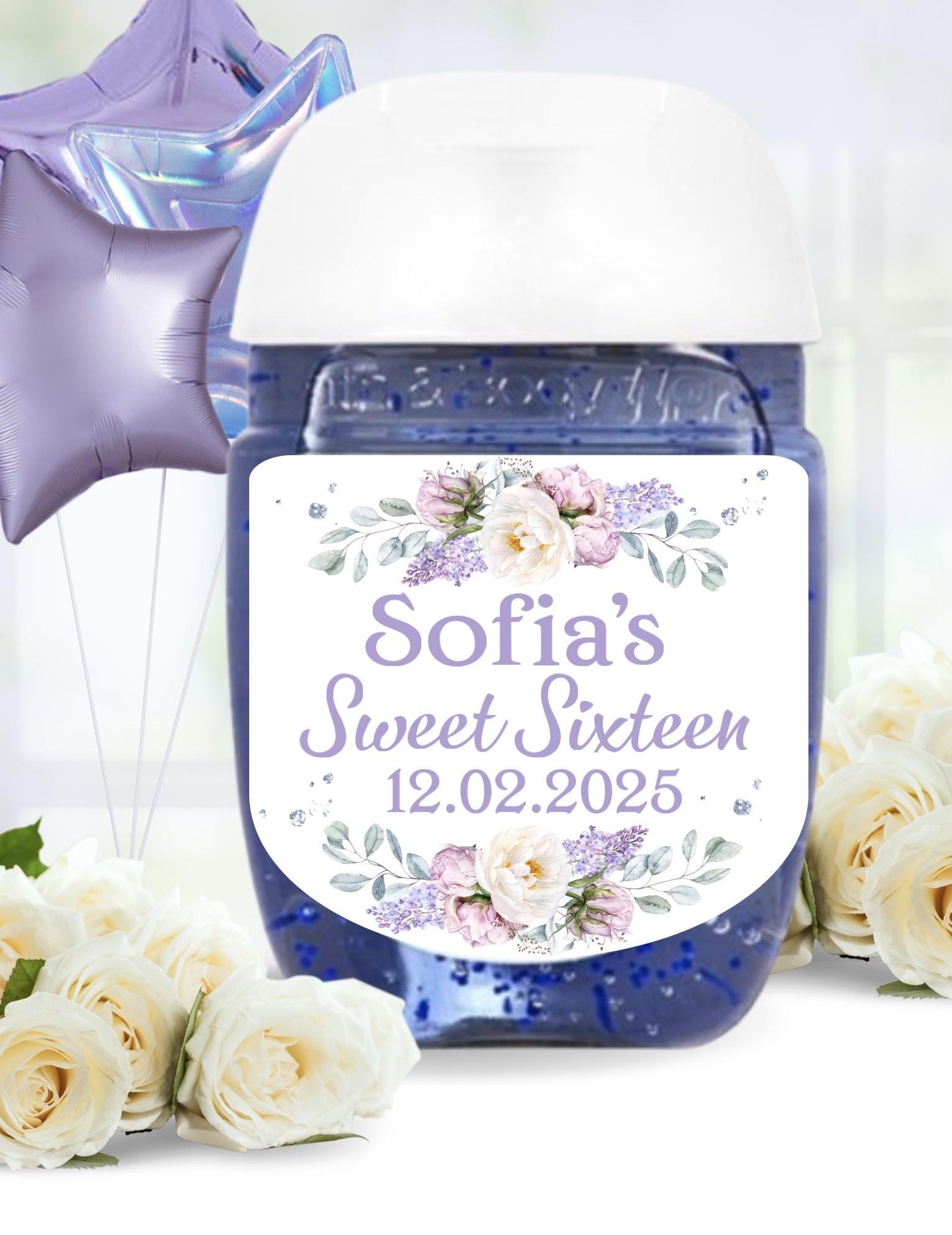 Sweet 16 Labels, Quinceañera Labels, Quince Sanitizer Labels, Sweet 16 ...