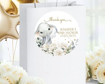 Baby Elephant Baby Shower Labels, Elephant Baby Shower Labels, Elephant Favors Tags, Baby Elephant Favors Labels, Elephant Party Labels