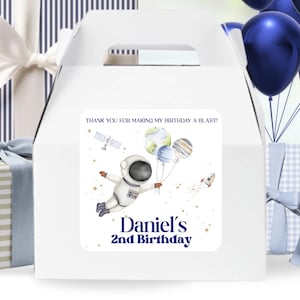 Astronaut Birthday Labels – Space Party Stickers – Rocket Favor Tags – Outer Space Printable – Galaxy Party Decorations