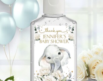 Baby Elephant Baby Shower Labels, Elephant Baby Shower Labels, Elephant Favors Tags, Baby Elephant Favors Labels, Elephant Party Labels