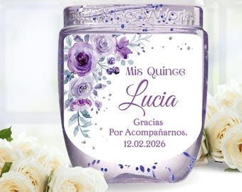 Quinceañera Labels, Quinceañera Sticker, Sweet 16 Birthday Labels, Sweet 16 Favors Labels, Quinceañera Favors Labels, Mis Quince Calcomanía