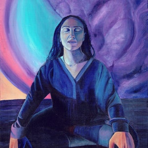 Yoga Art Print Giclée Peaceful Home Decor Meditation Art Portrait housewarming gift yoga studio decor