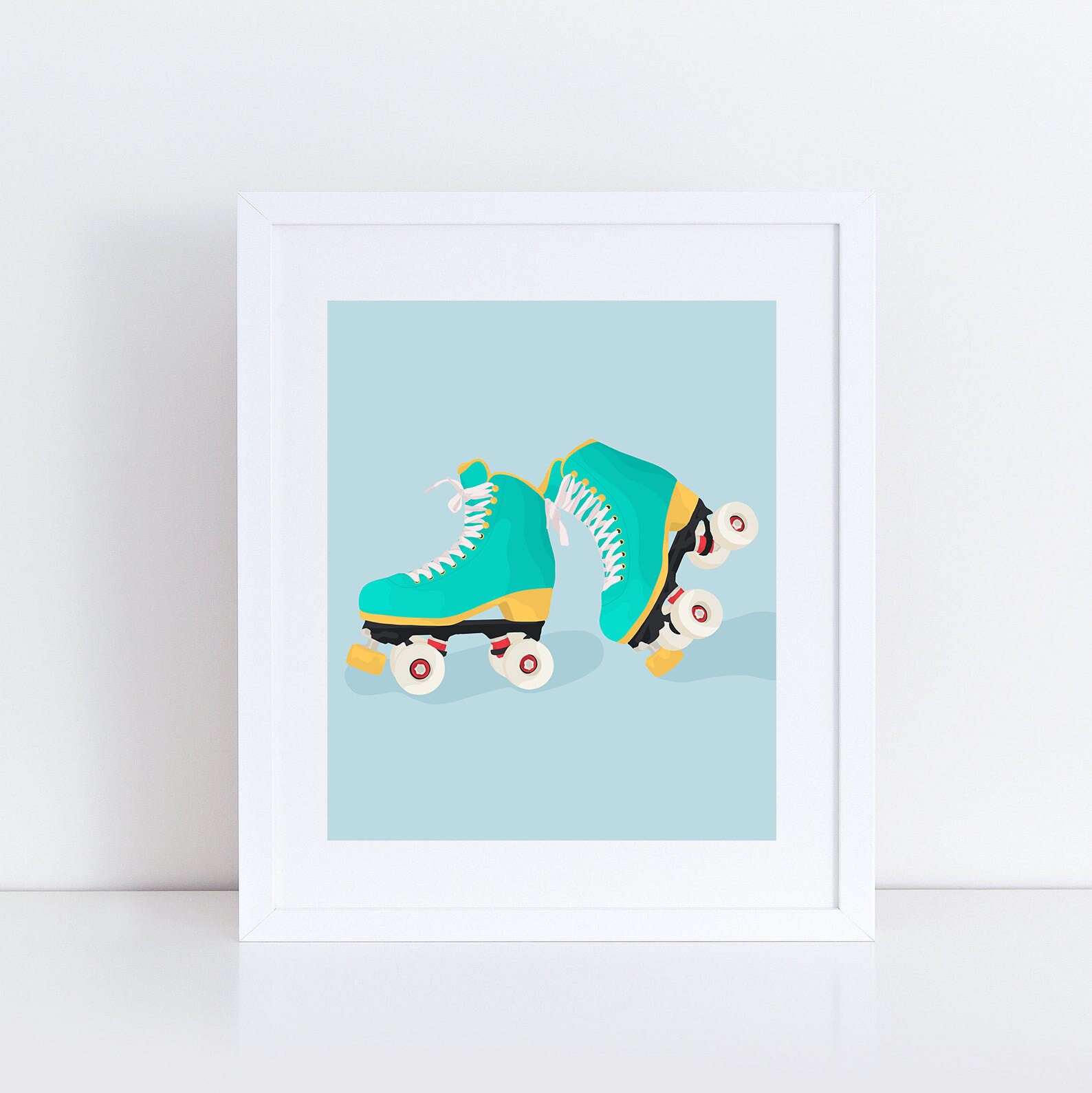 Vintage Rollerblades Art Print Wall Decor Desk Decor | Etsy