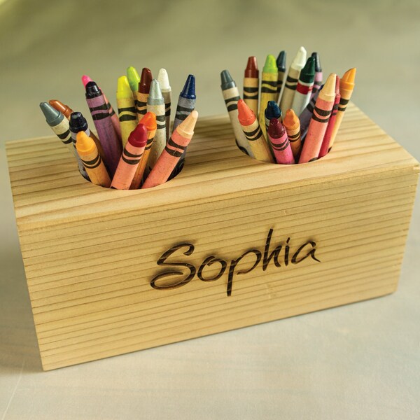 Wood Crayon Holder Etsy