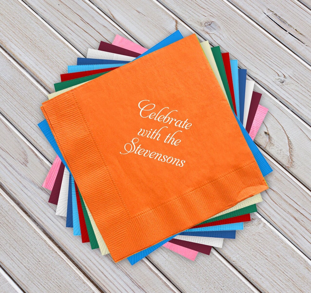 Personalized Luncheon Napkins Custom Wedding Napkins Christmas Napkins