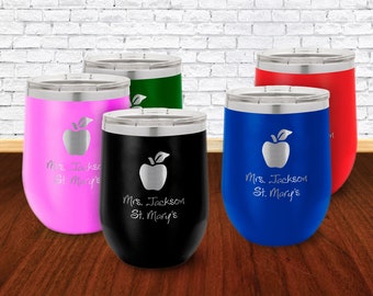 12oz Tumbler Mug, Personalized Travel Mug, Custom Water Bottle, Tumbler with Color Options, Personalized Gift, Optional Motif - 4044