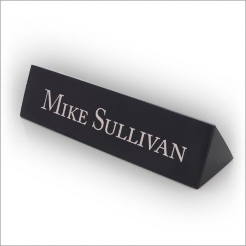 Engraved Marble Desk Name Plate Jet Black Marble 3334np Etsy