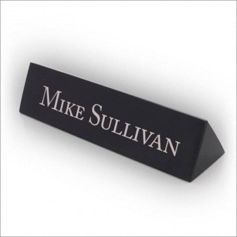 Engraved Marble Desk Name Plate Jet Black Marble 3334np Etsy