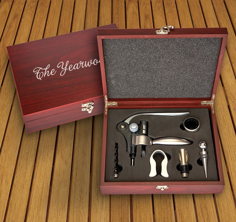 Wine Bottle Opener Set Personalized Storage Box Wine Bottle Etsy