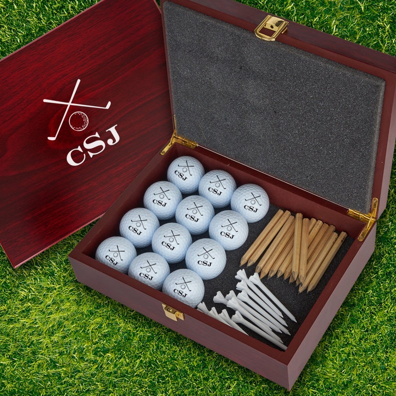Personalized Golf Balls and Display Box Golf Gift Golf Ball Set Gift for golfers CUSTOM GOLF BALLS 3599 image 1