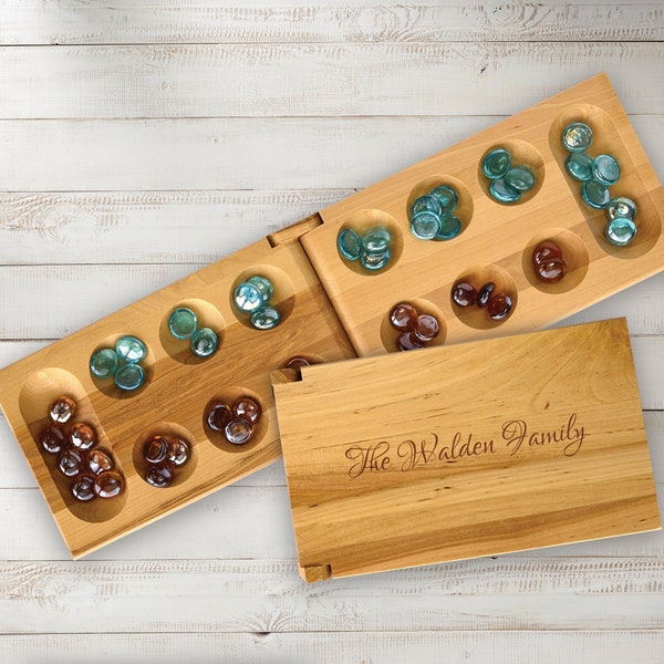 Personalized Mancala Set, Engraved Mancala Board, Game Set, Count and Capture Game, Marble Game, Personalized Gift, Etch  |Mancala Set|3556