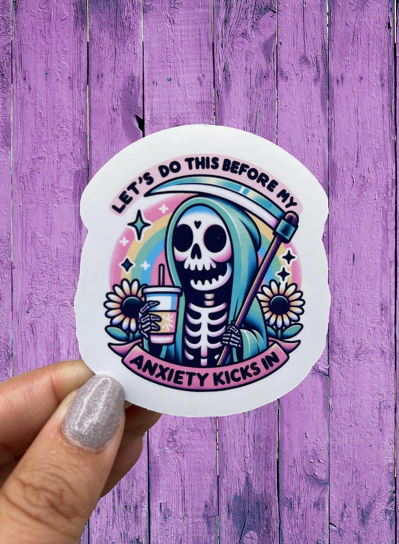Skeleton Anxiety Sticker - Etsy