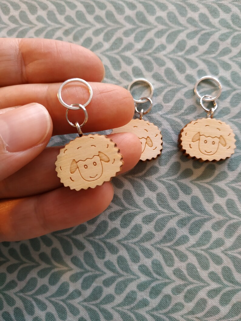 wood sheep stitch marker knitting notions Stitch marker for knitting