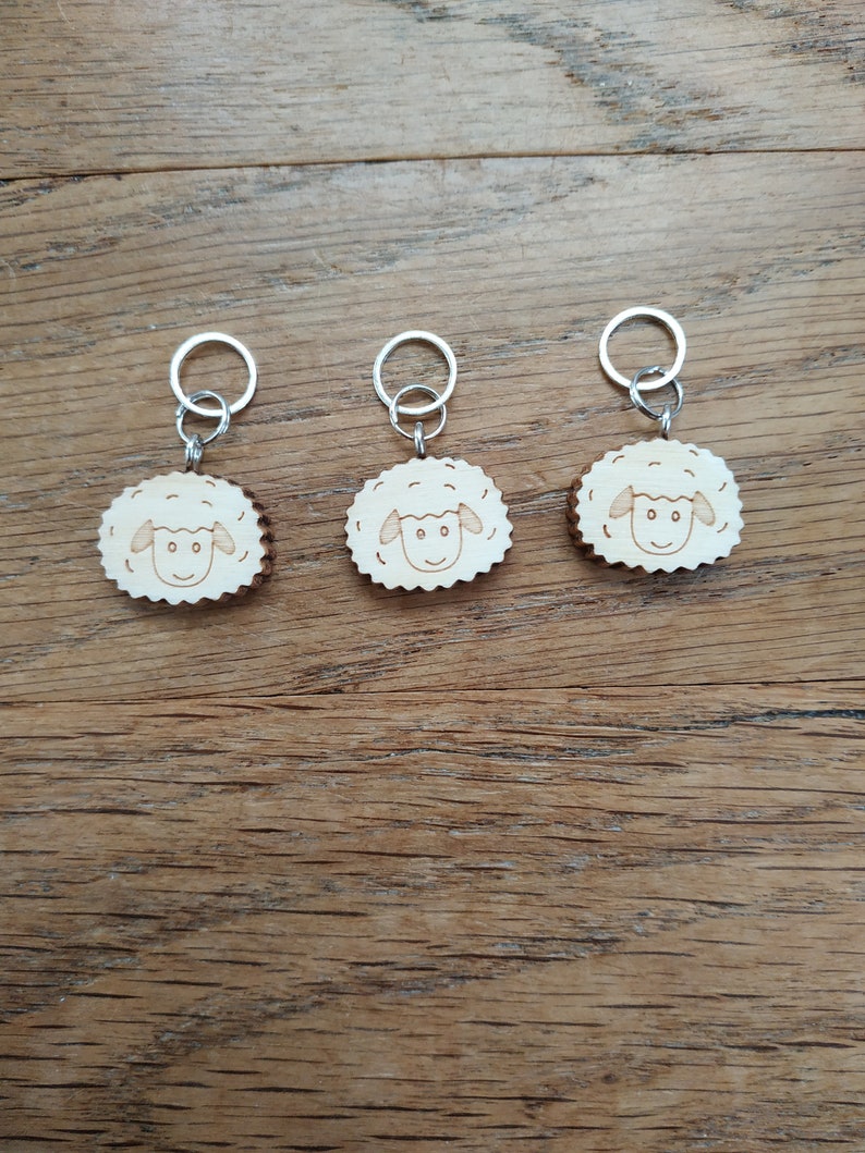wood sheep stitch marker knitting notions Stitch marker for knitting