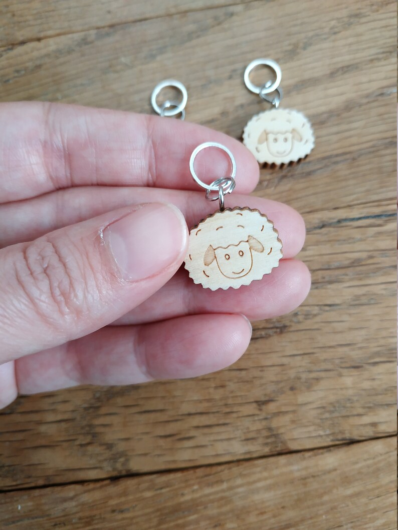 wood sheep stitch marker knitting notions Stitch marker for knitting