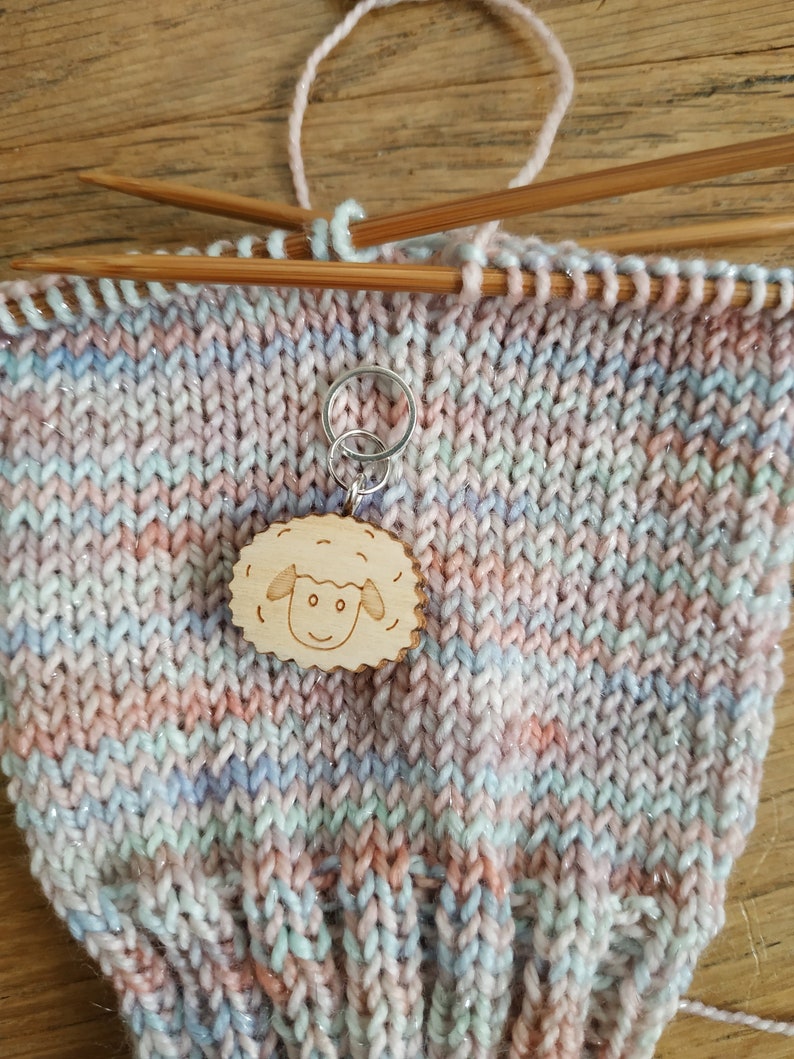 wood sheep stitch marker knitting notions Stitch marker for knitting