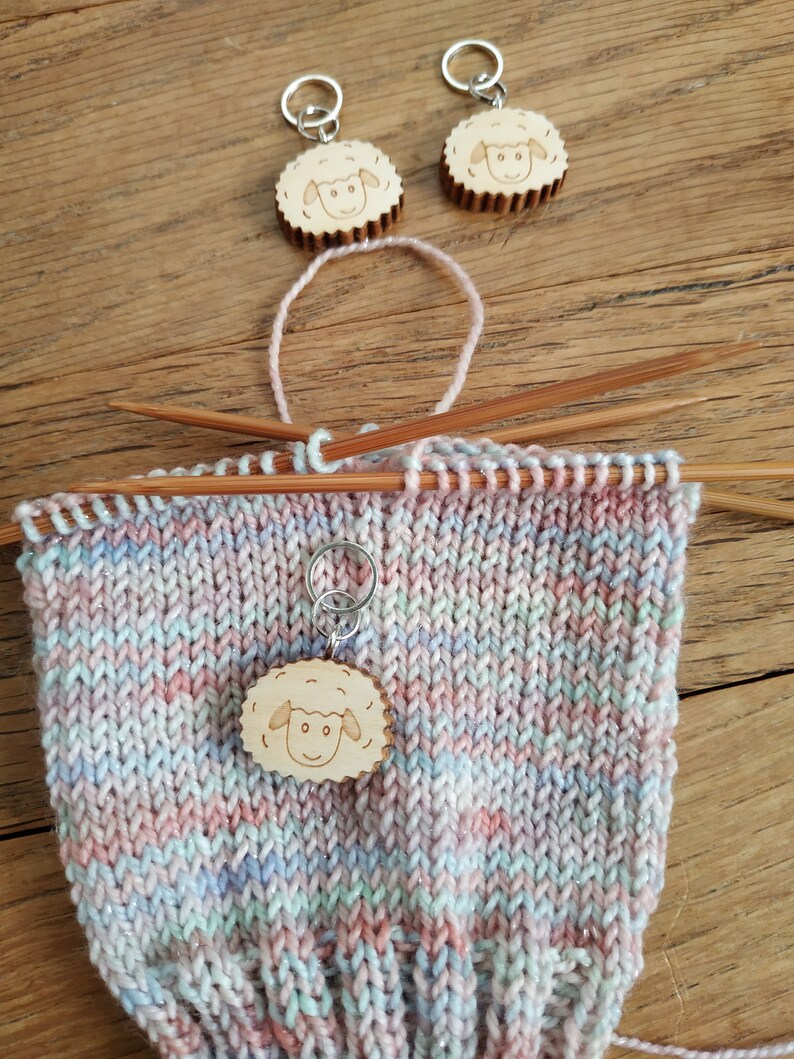 wood sheep stitch marker knitting notions Stitch marker for knitting