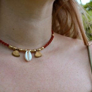 Cowrie Shell Necklace · Brass Shell · Mermaid · Macrame · Handmade Jewelry · Boho · Summer · Necklace · Brass · Hippie Jewelry · Beach