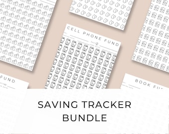 Savings Tracker Printable | Savings Challenge Bundle | Money Saving Challenge Printable | Budget Planner | Set of 35