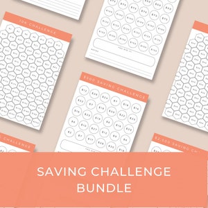 Savings Challenge Printable | Savings Challenge Bundle | Money Saving Challenge Printable | 5k Saving Challenge Chart | Set Of 25